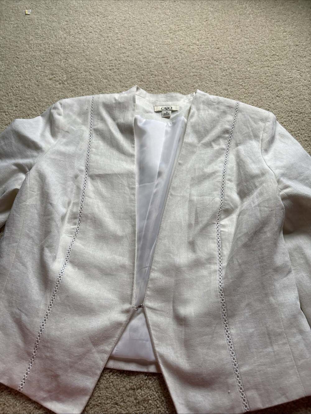 Cato Women’s Linen Lined Jacket Size M White